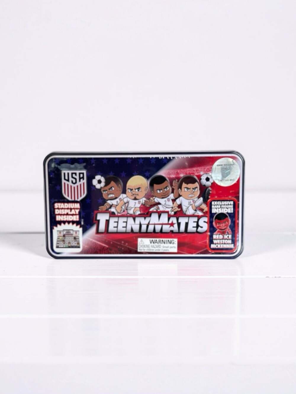 TeenyMates USA Soccer Collector Tin Set with U.S. Soccer Stadium Display